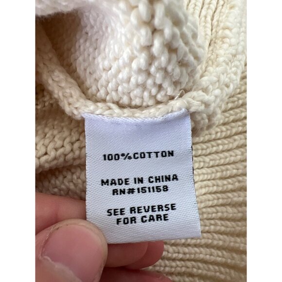 525 America Sweater Size Medium Puff Sleeve Crewneck Pullover Cream Cozy Staple - Picture 5 of 8